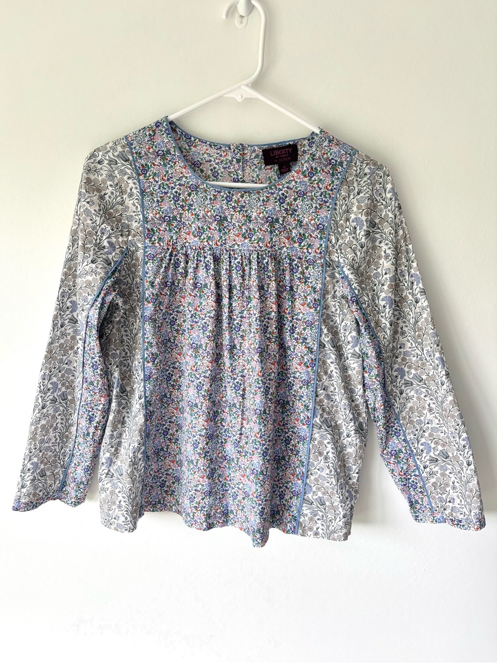 J. Crew Liberty London Art Fabrics Mixed Floral Peasant Blouse Boho Dainty